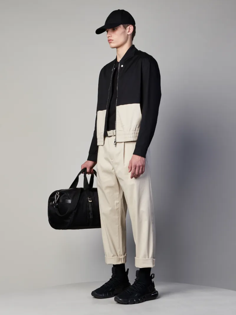 black stretch bomber jacket