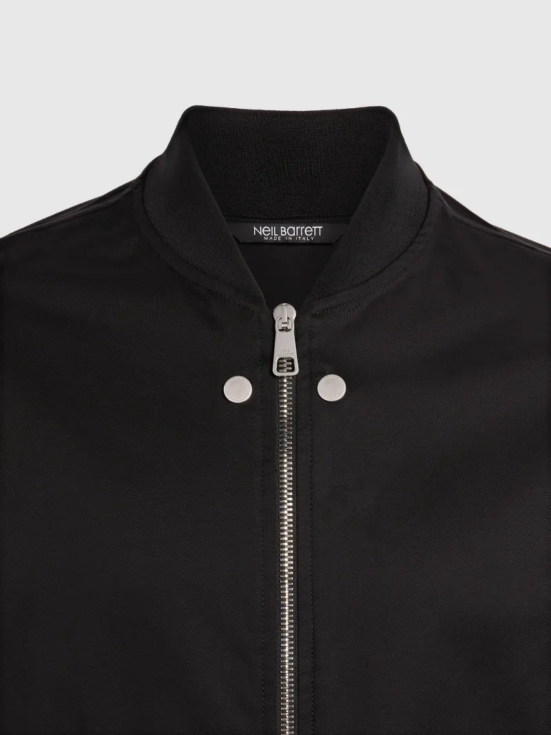 black stretch bomber jacket