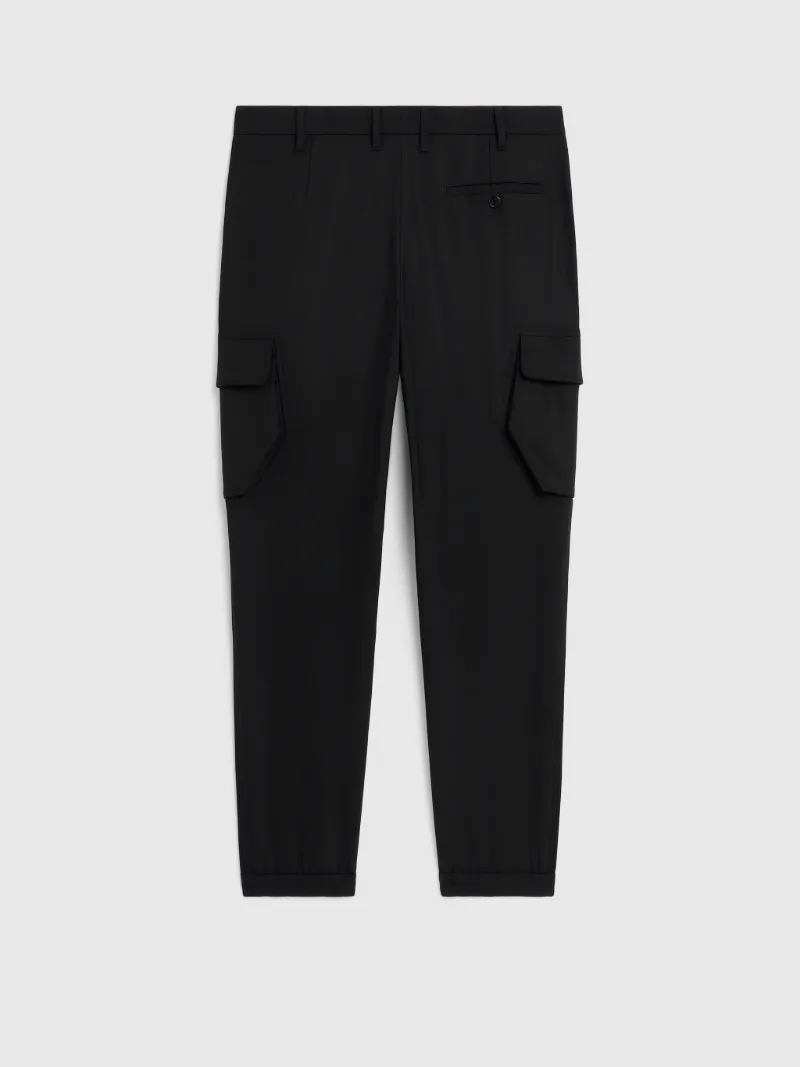 black skinny cargo trousers