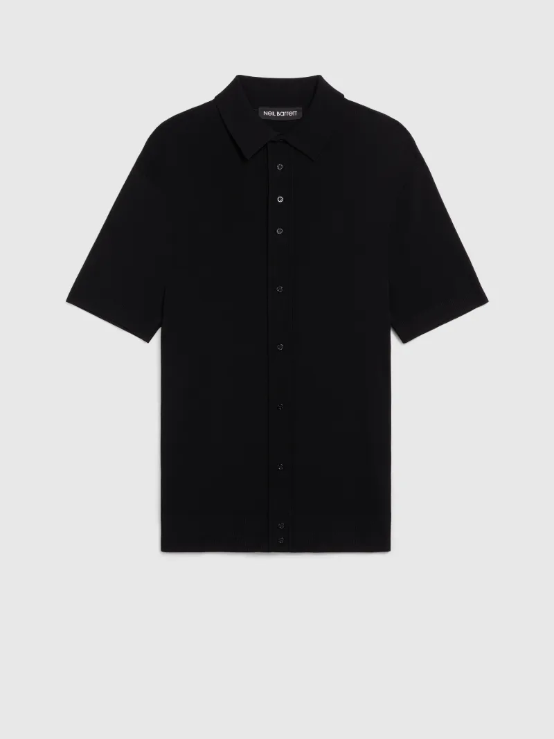 Minimalist techno Knit Polo Shirt 
