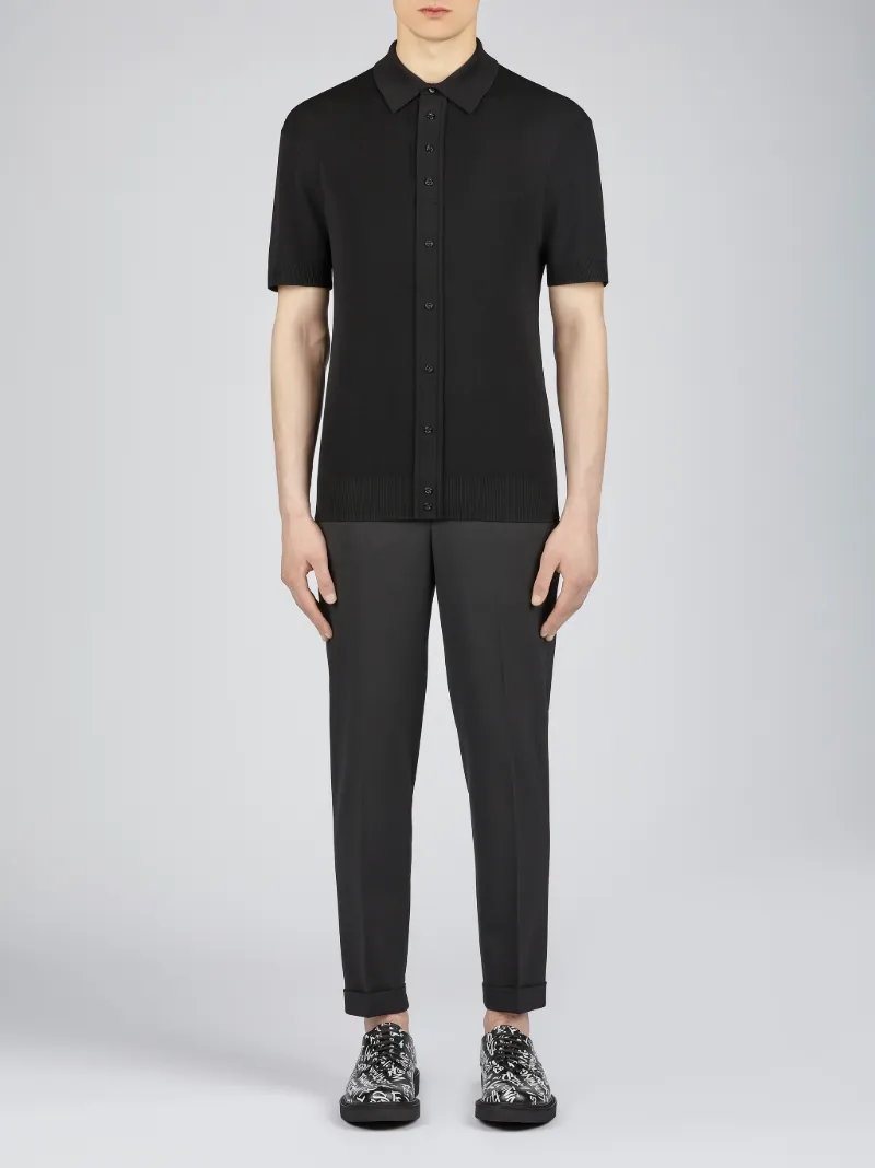 Minimalist techno Knit Polo Shirt 