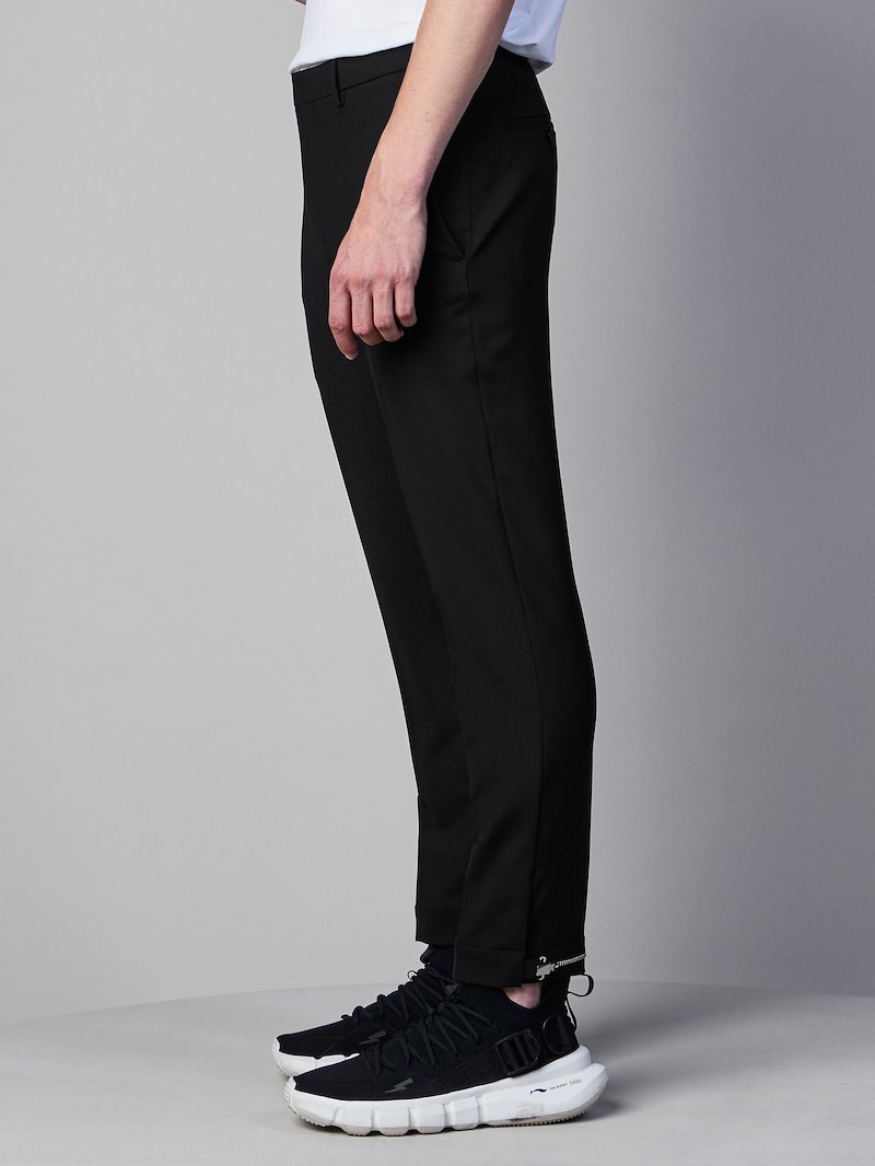 Minimalist Zip-Hem Trousers - Long Length