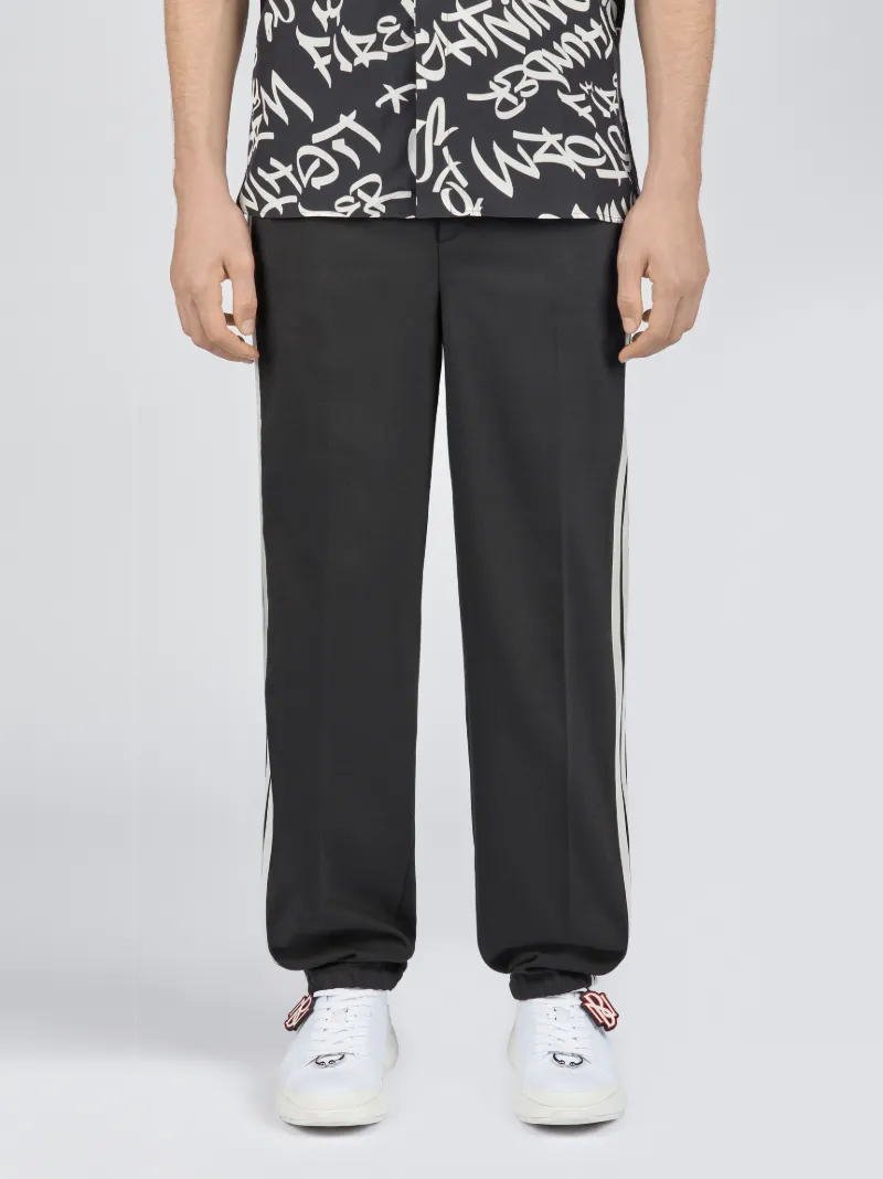 Pantaloni con Strisce Laterali in Satin - Lunghezza Long - Neilbarrett.com