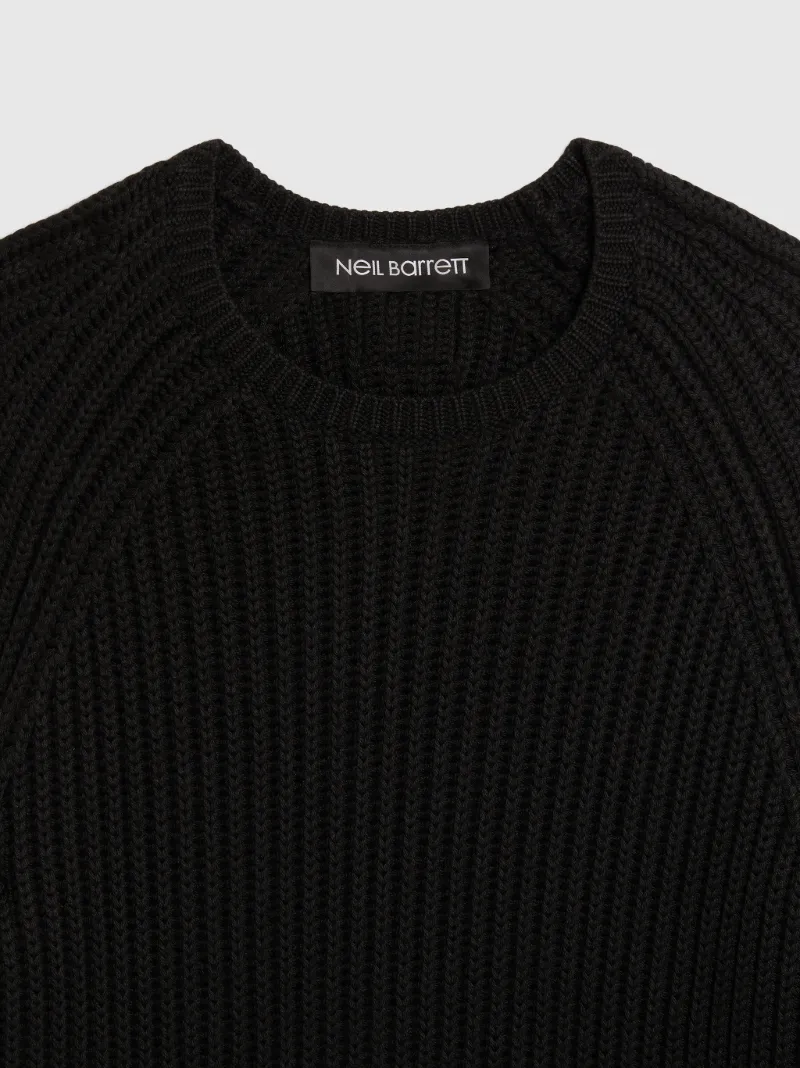 ribbed black sweater