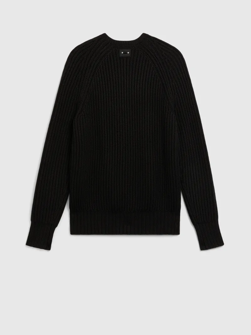 ribbed black sweater