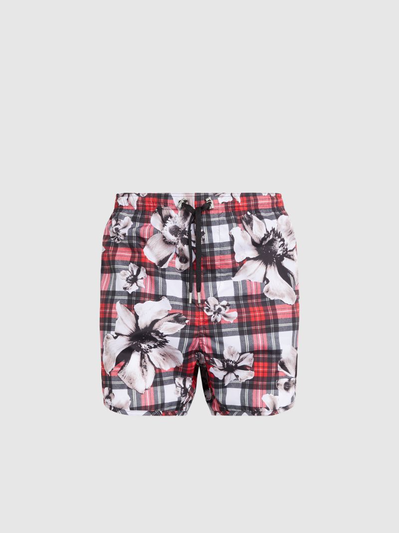 tartan swim shorts