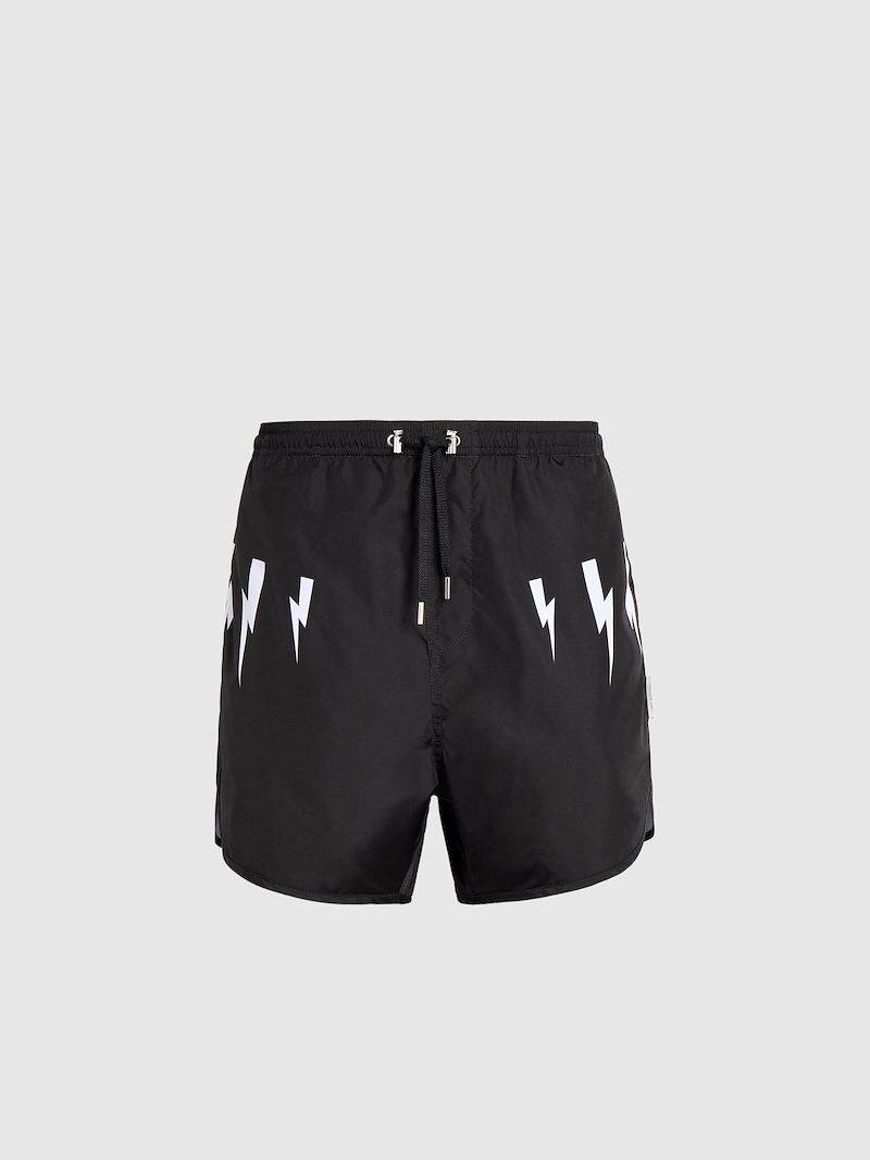 Neil Barrett Mens BCB89OL073524 Black Polyester Trunks Neil Barrett Mens BCB89OL073524 Black Polyester Trunks