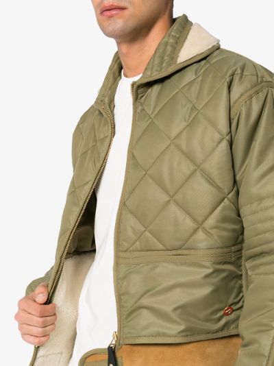 Cosmo shearling collar quilted bomber jacket展示图