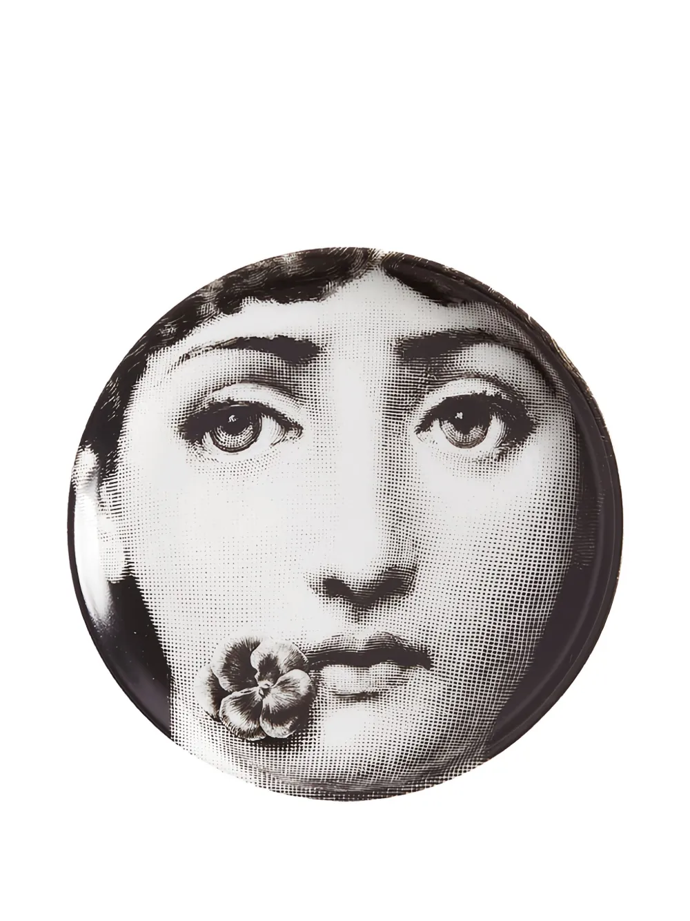 Fornasetti フェイスプリント ソーサー - グレー Fornasetti フェイスプリント ソーサー - グレー