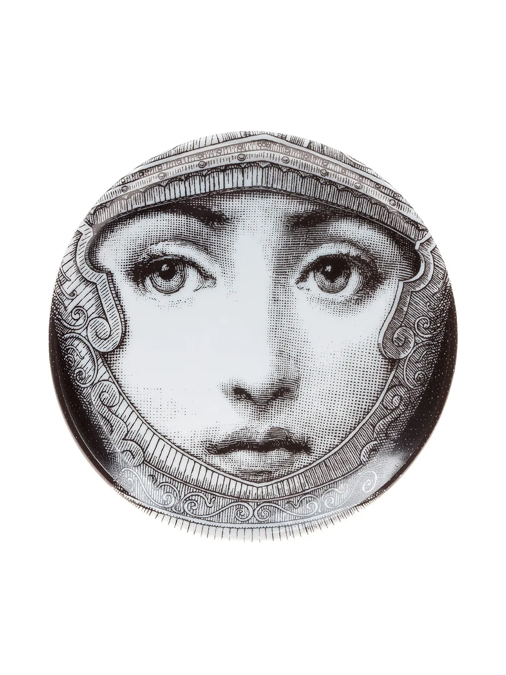 Fornasetti face print coaster | Grey | Image 1