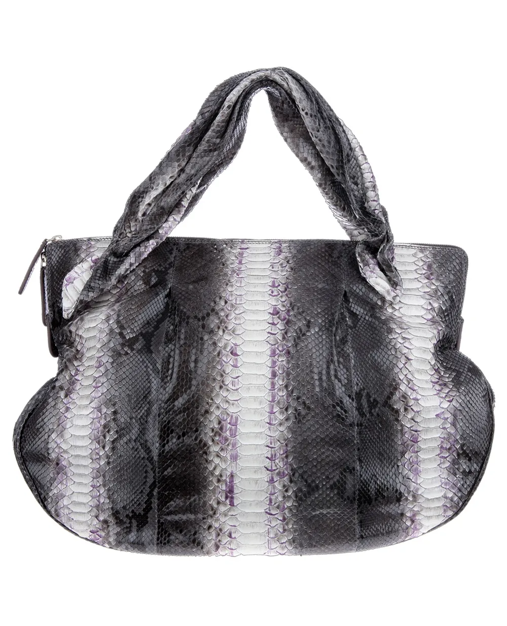  Zagliani Python Skin Bag - Black 