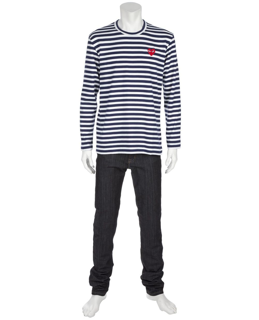 Comme Des Garçons Play striped long-sleeved t-shirt Blauw