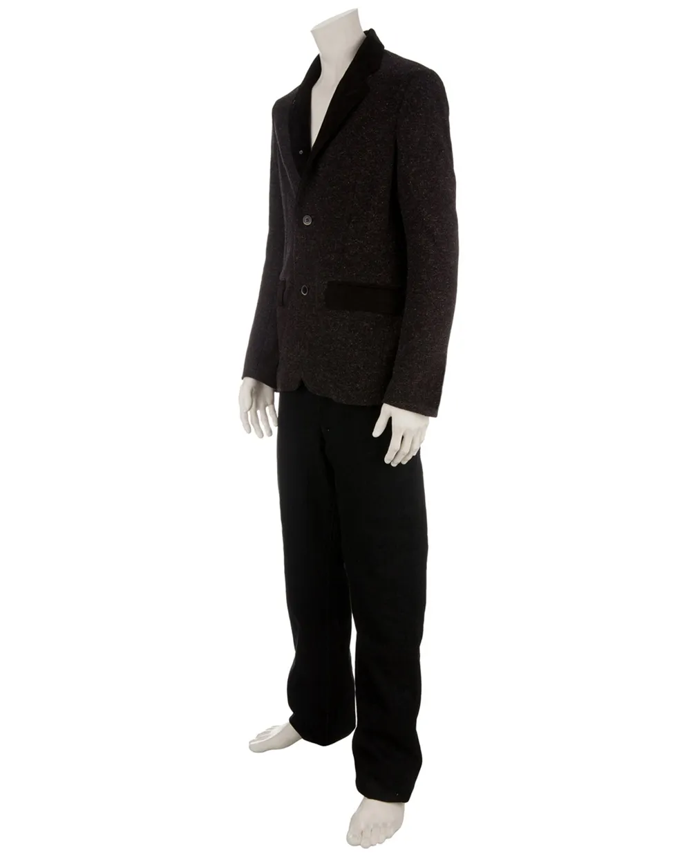  Side Slope Single Breasted Blazer - Brown 