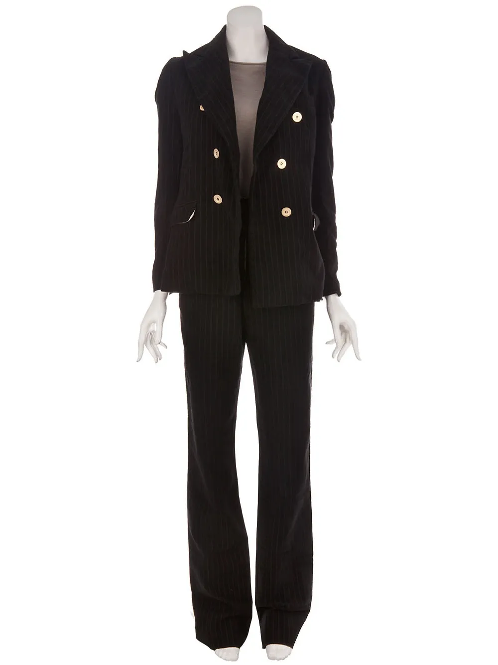 Emiliano Rinaldi Pin stripe trouser | High Waisted Pants | Image 2
