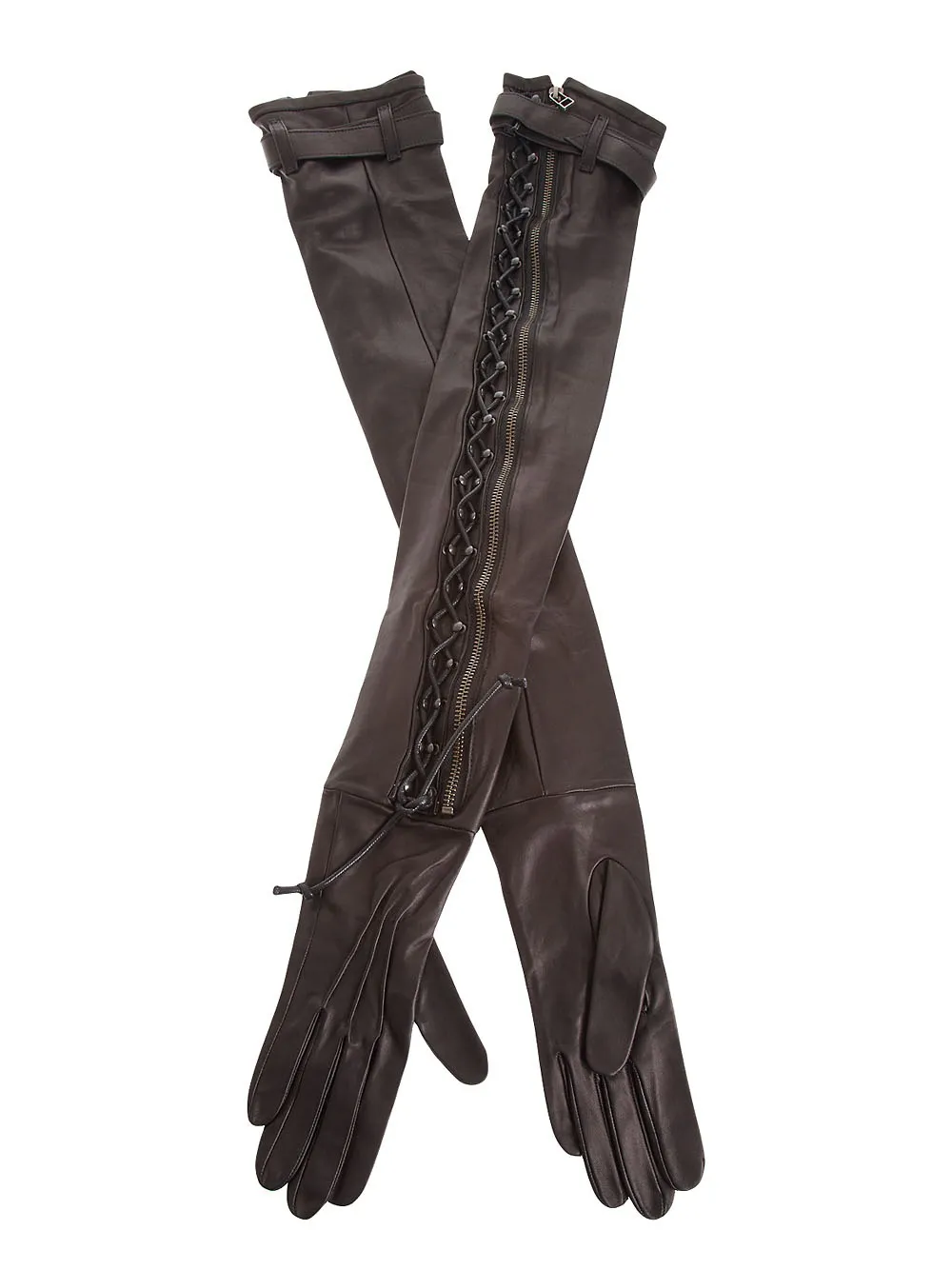 Haider Ackermann Long Gloves In Brown