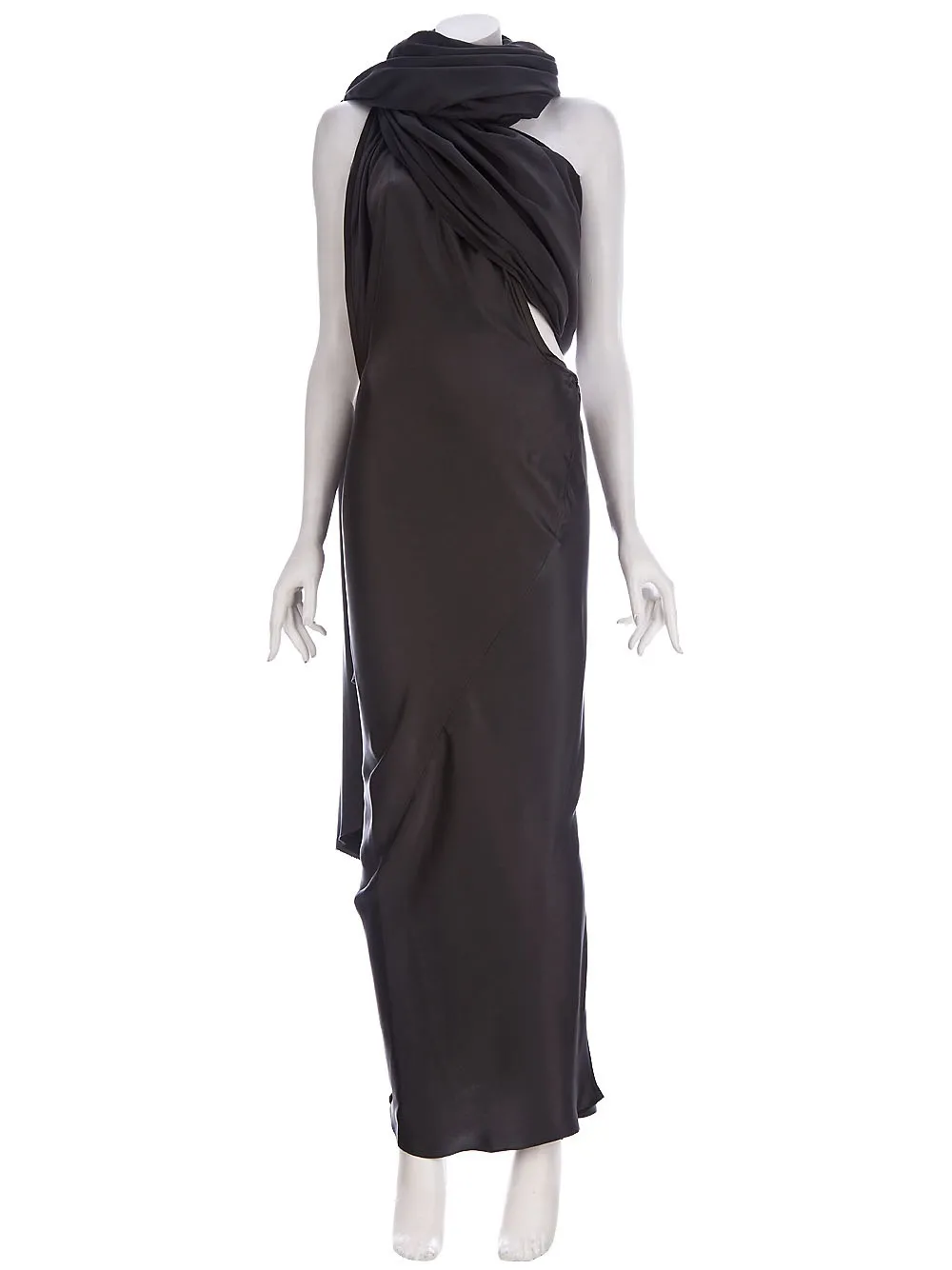 Haider Ackermann Convertible neck drape dress - Zwart