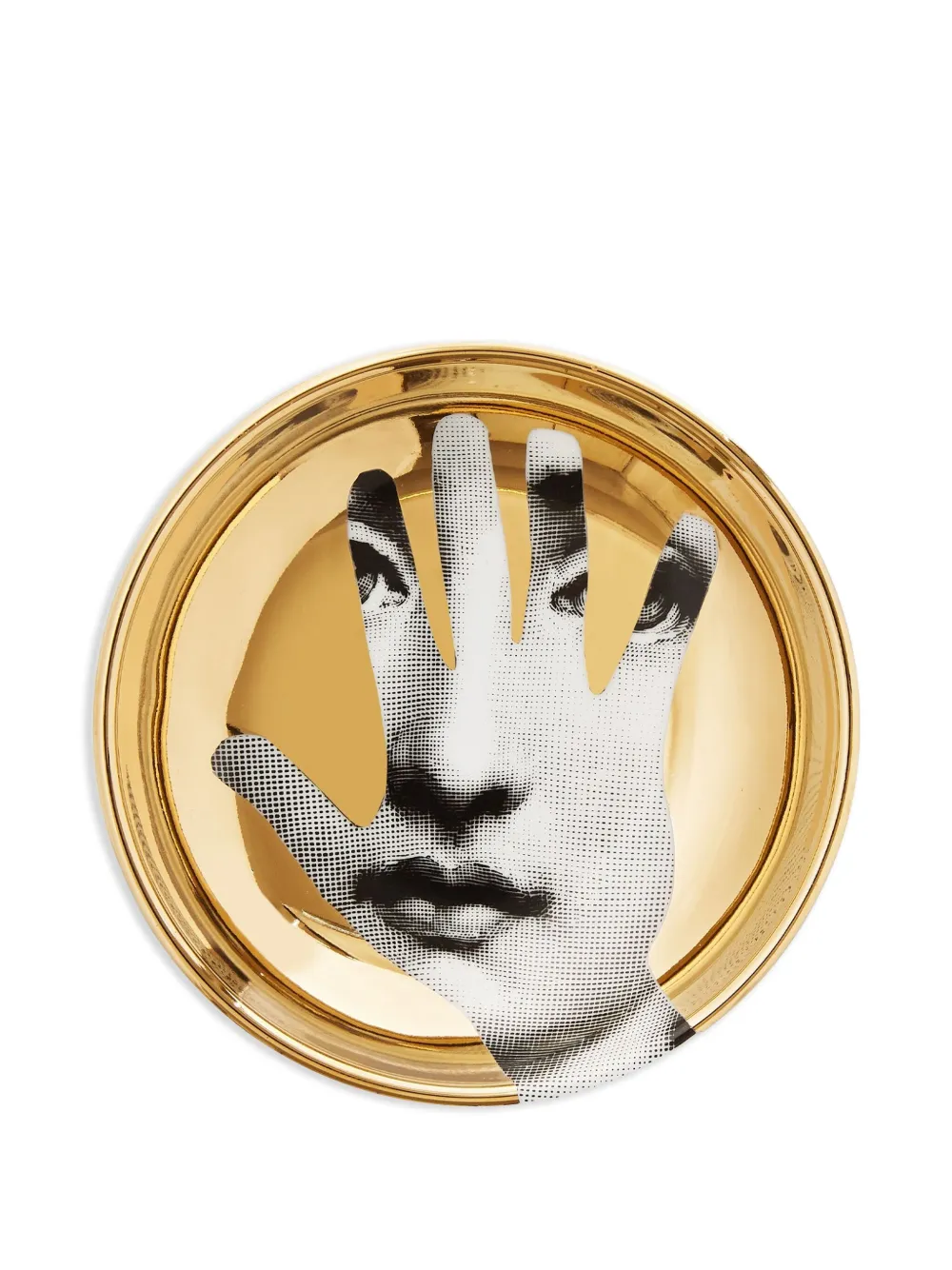  Fornasetti Aschenbecher Aus Porzellan   Gold 