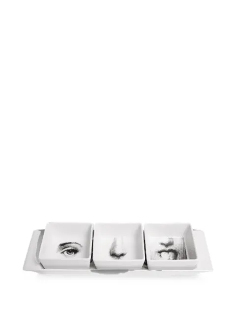 Fornasetti face print serving dishes (set of 3)