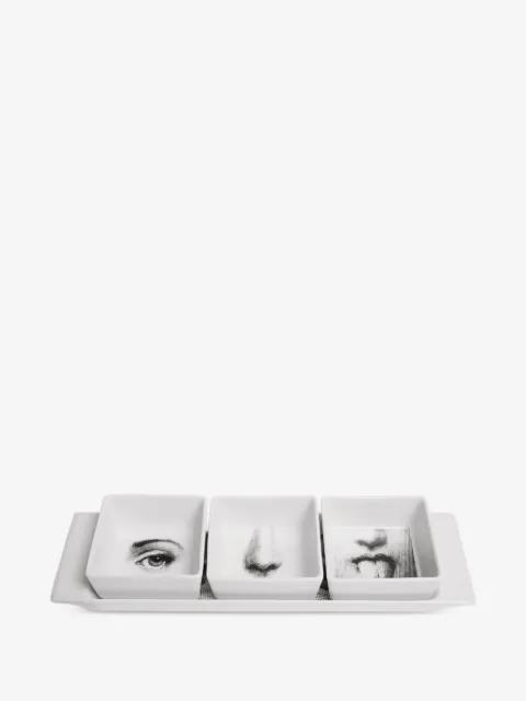 Fornasetti face print serving dishes (set of 4)