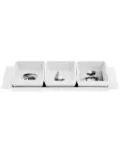 Fornasetti face print serving dishes (set of 3) - White