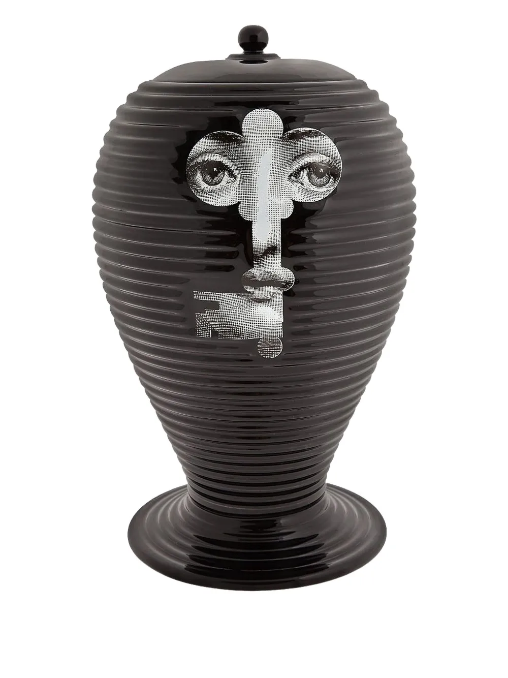 Fornasetti Rigato Serratura vase | Black | Image 1