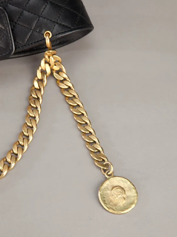 CHANEL Pre-Owned Quilted Chain Belt Black FARFETCH IN