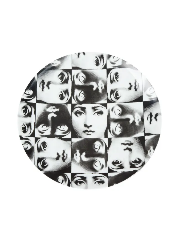 Fornasetti フェイスプリント プレート | ブラック | FARFETCH JP
