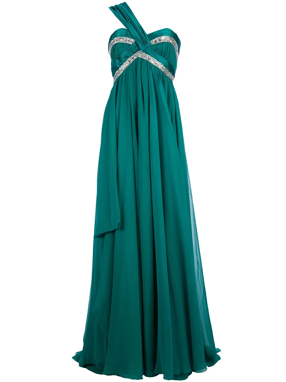 Zuhair Murad asymmetric shoulder strap dress - Verde