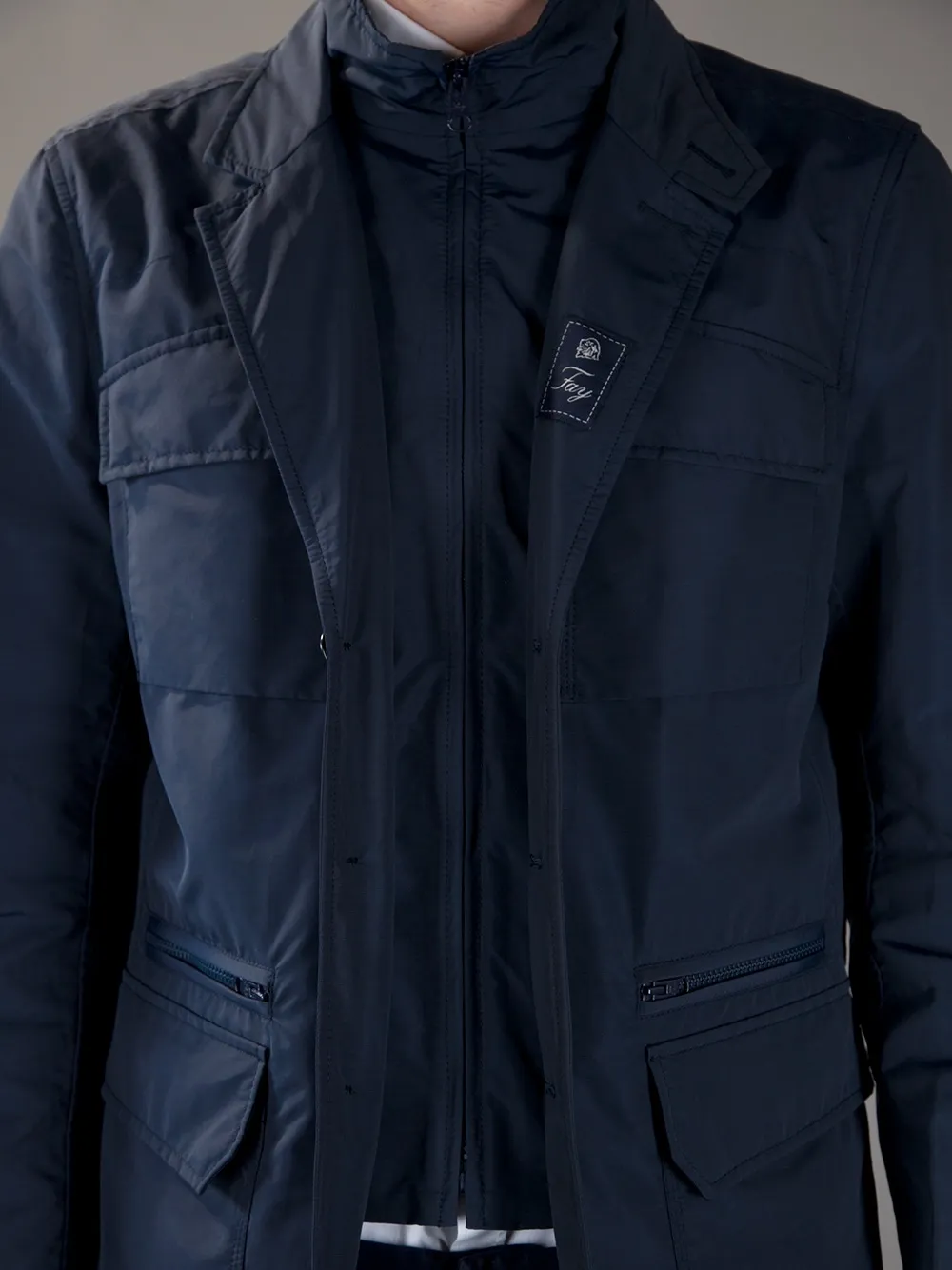 Fay Double layer jacket Blauw
