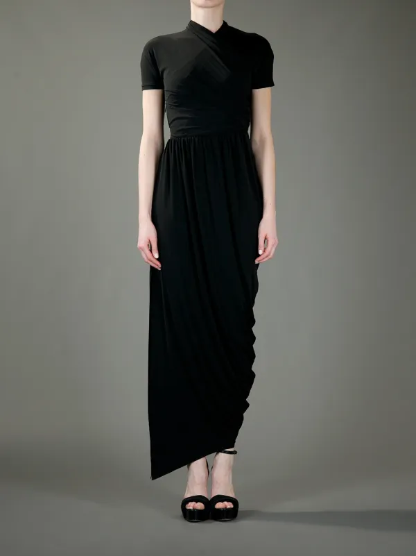 wrap front halter neck dress Carven | Black half-sleeves bridesmaid dresses