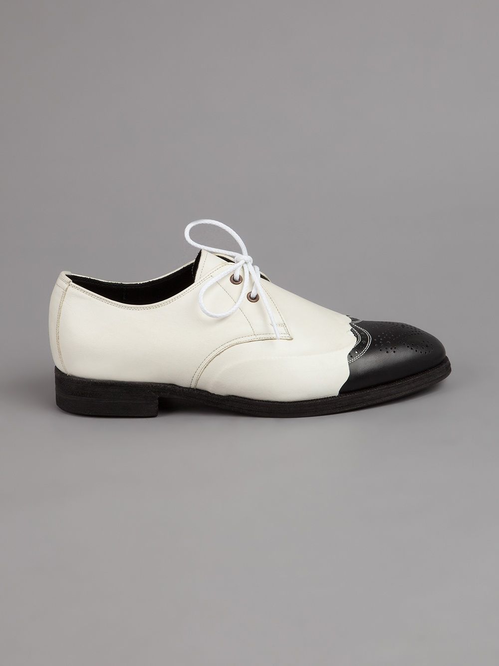 Maison Mihara Yasuhiro two tone leather shoe - Beige