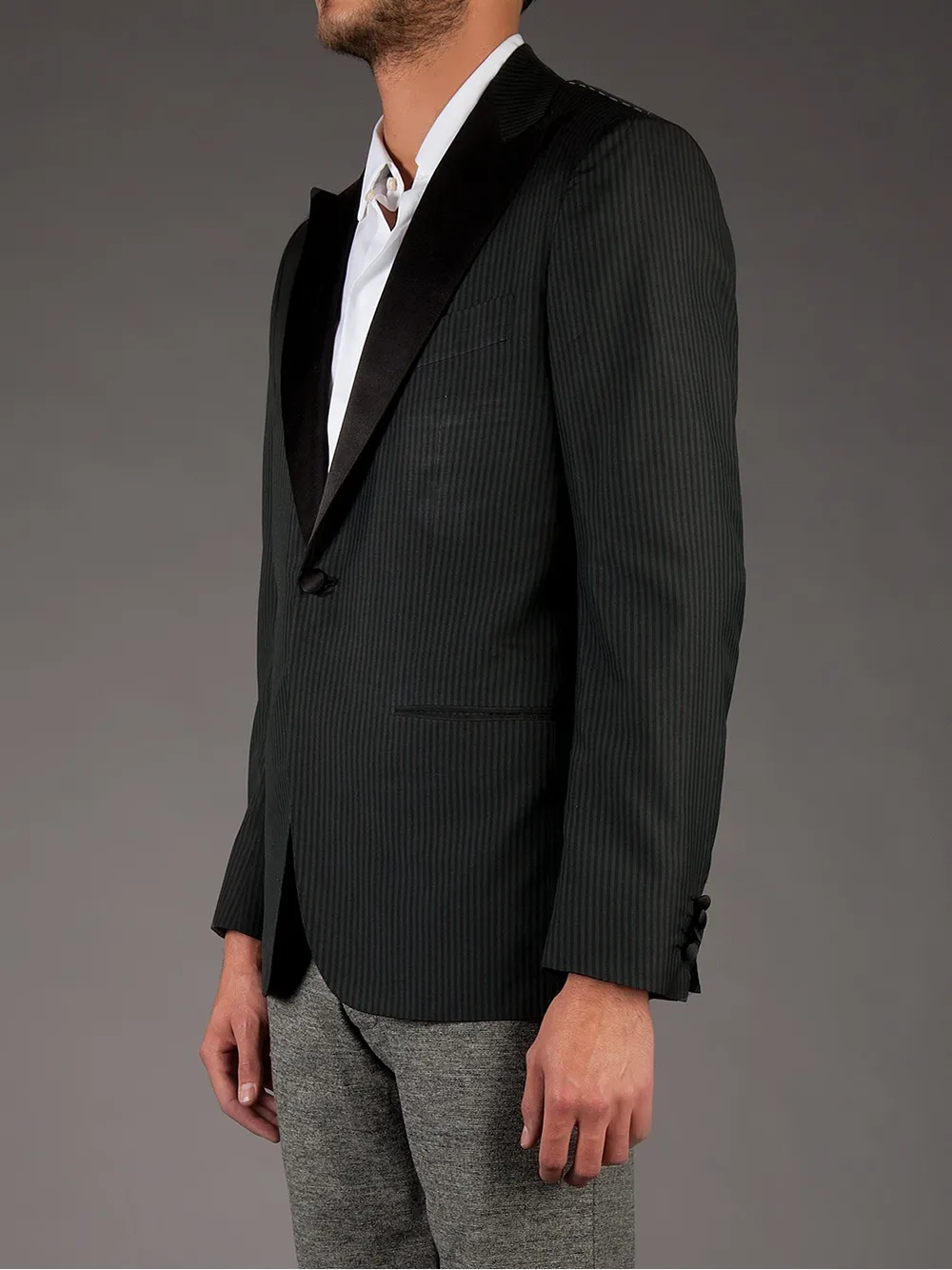  Kiton Striped Blazer   Schwarz 