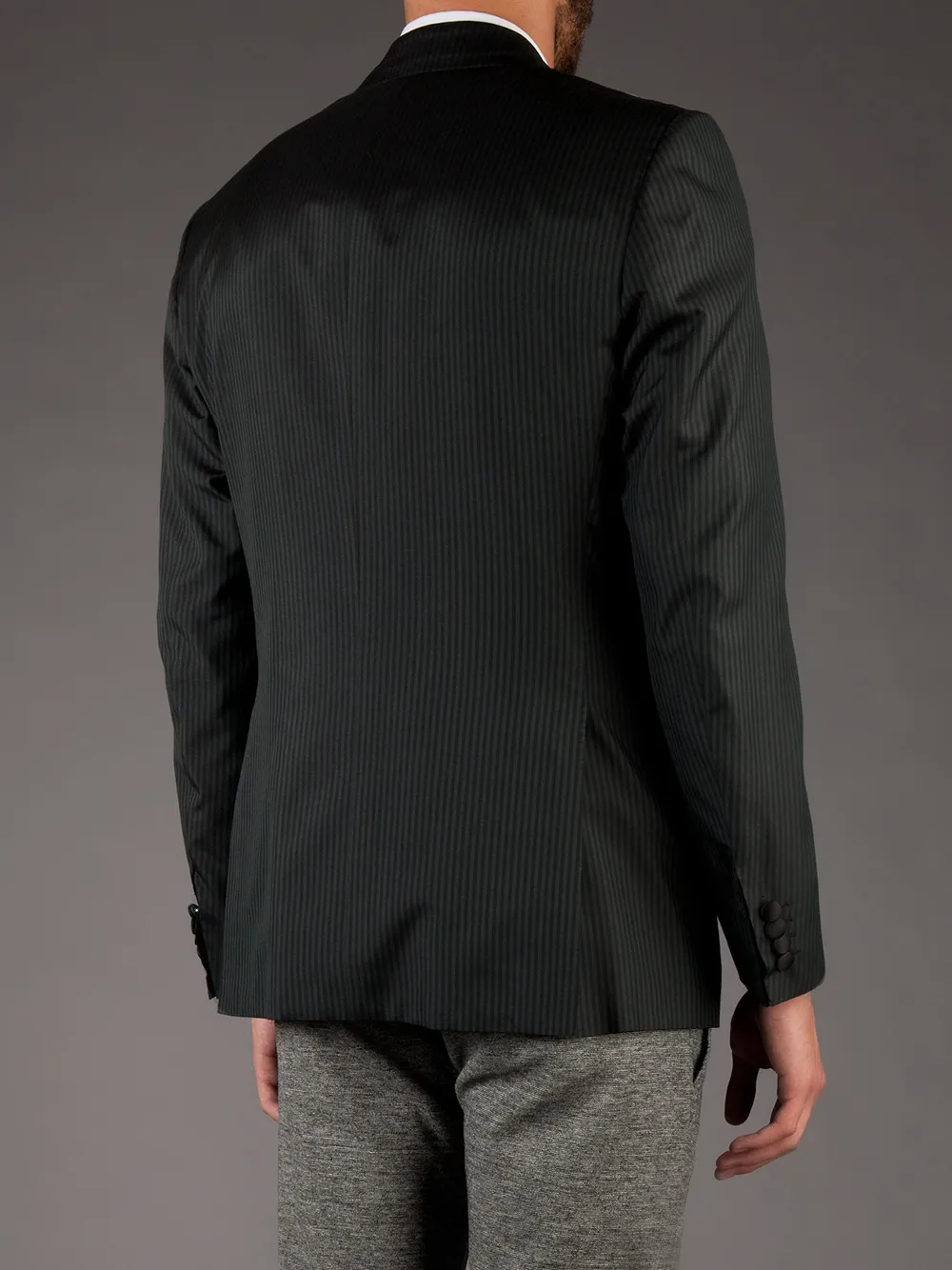 Kiton striped blazer Zwart