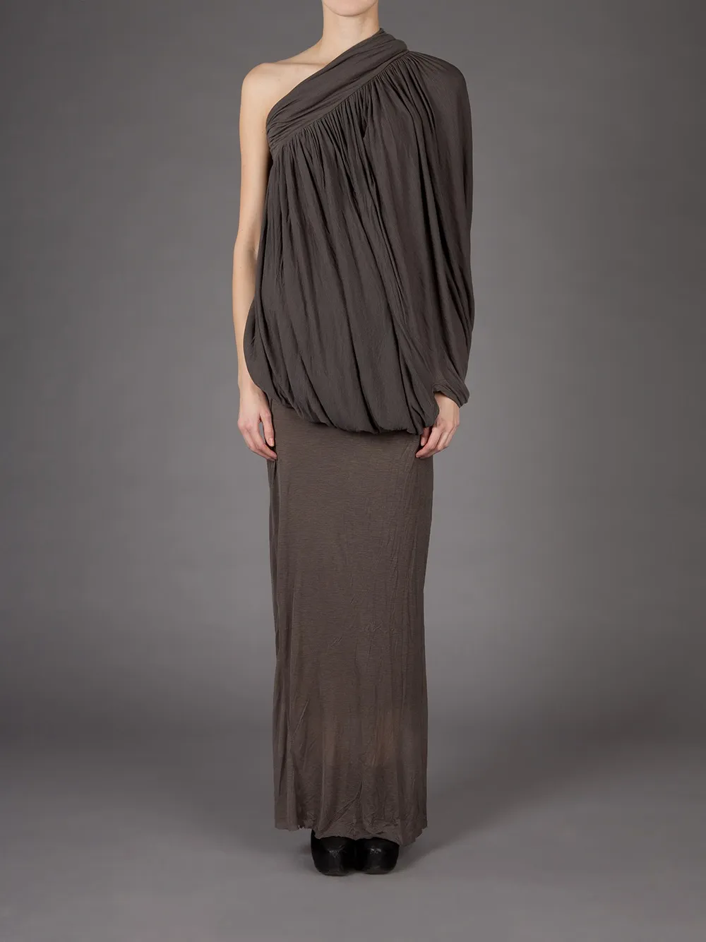 Rick Owens asymmetric sleeve dress - Bruin