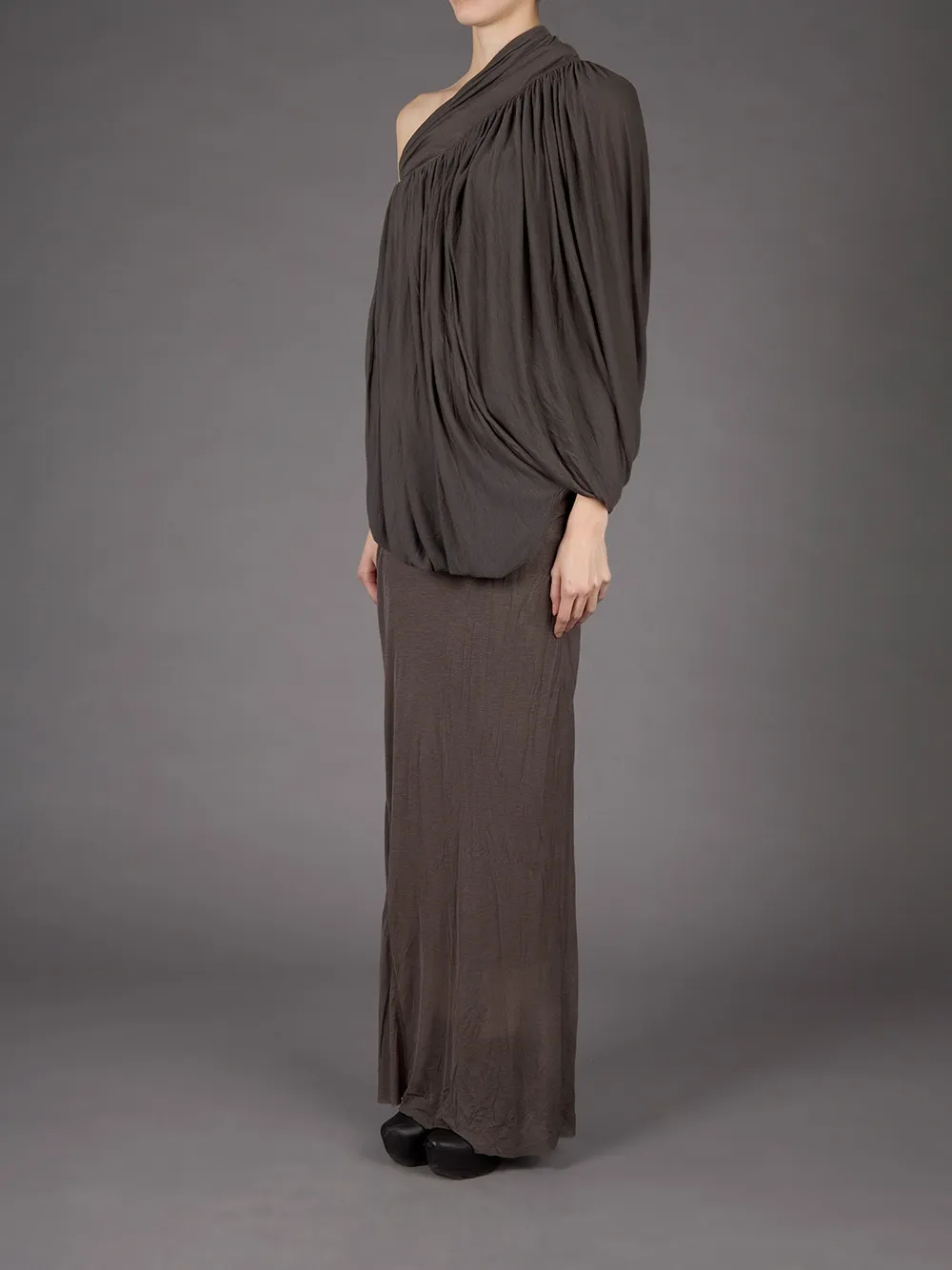  Rick Owens Asymmetric Sleeve Dress   Braun 