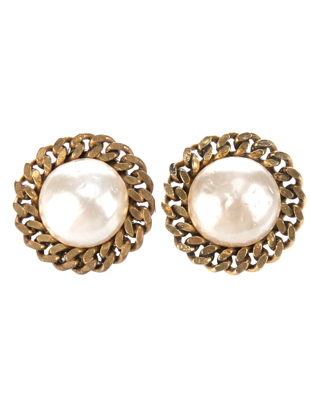 Vintage chanel pearl earrings clearance