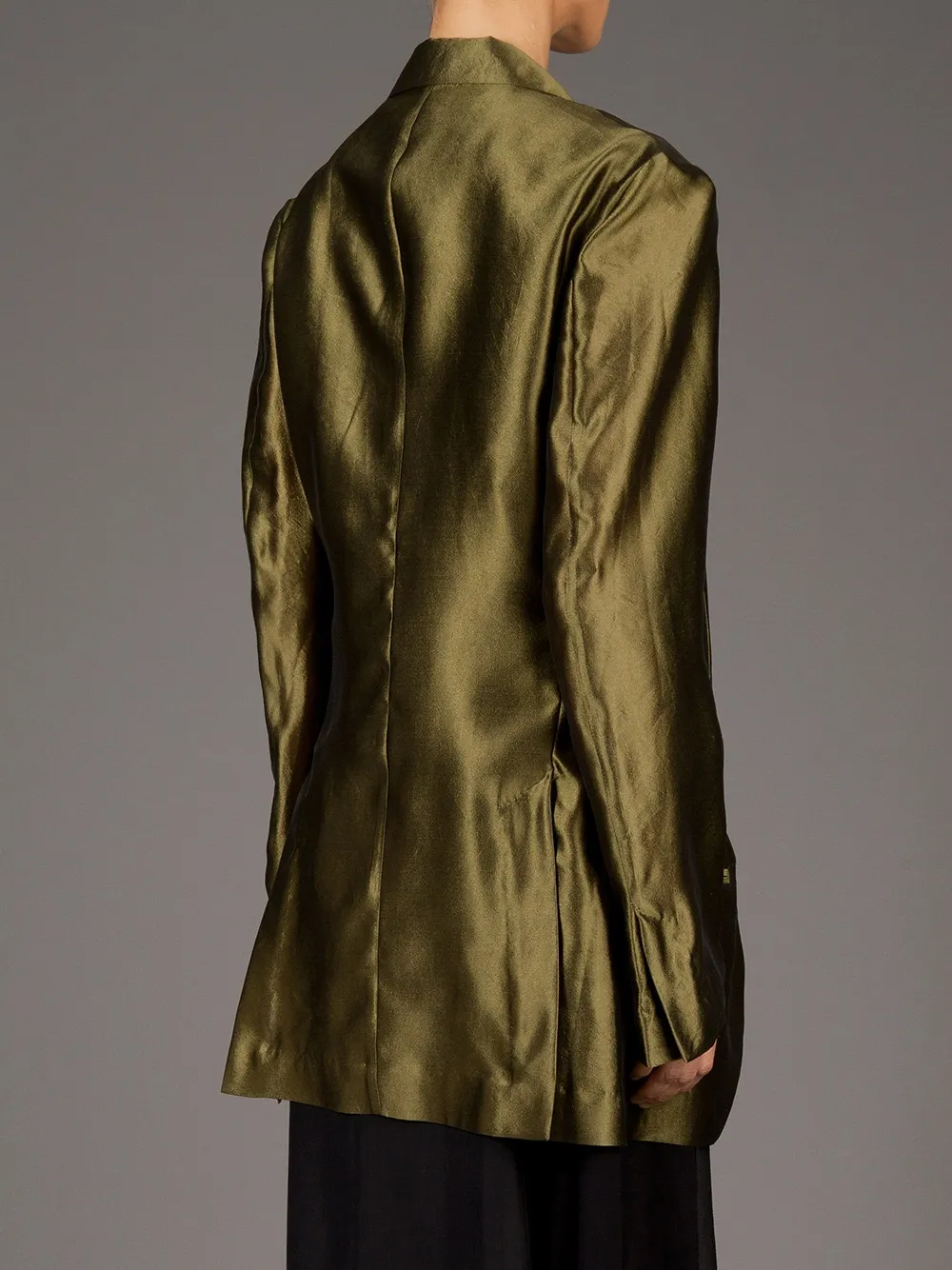 Haider Ackermann High Shine Blazer In Green