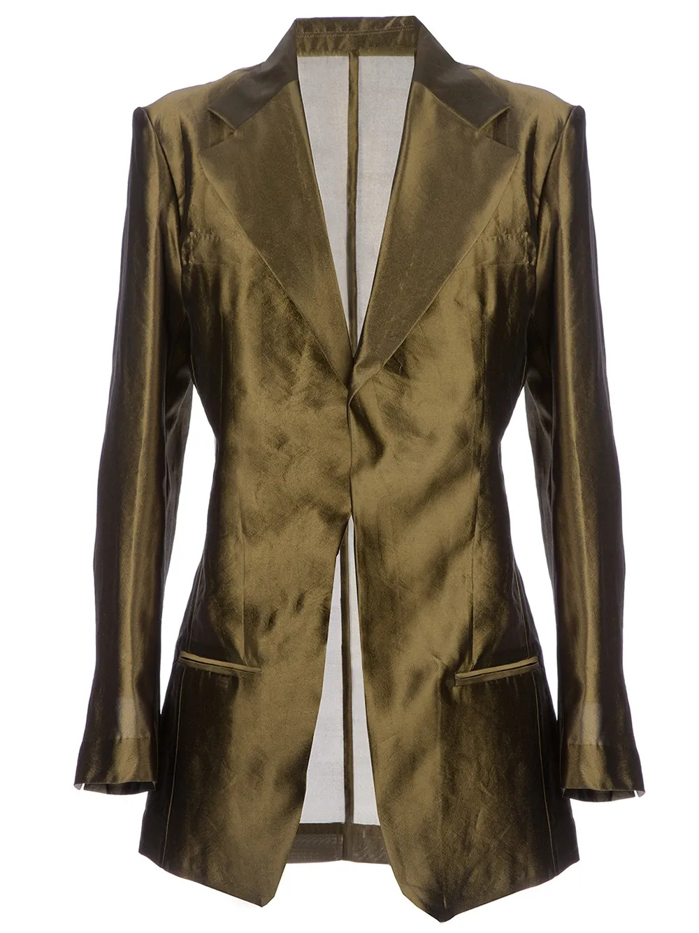 Haider Ackermann High Shine Blazer In Green