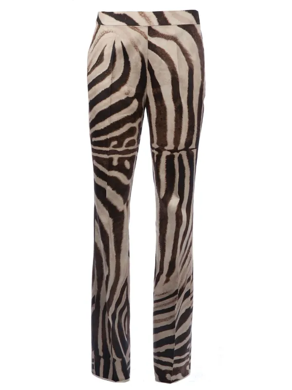Giambattista Valli Zebra Print Trouser in Brown