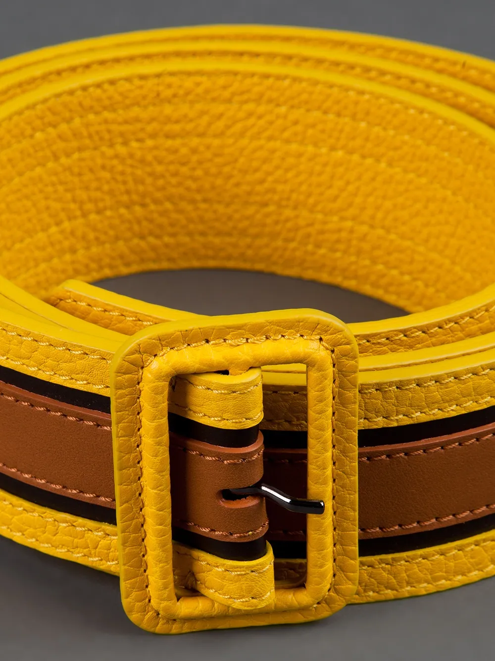  Burberry Bi Colour Leather Belt   Gelb 