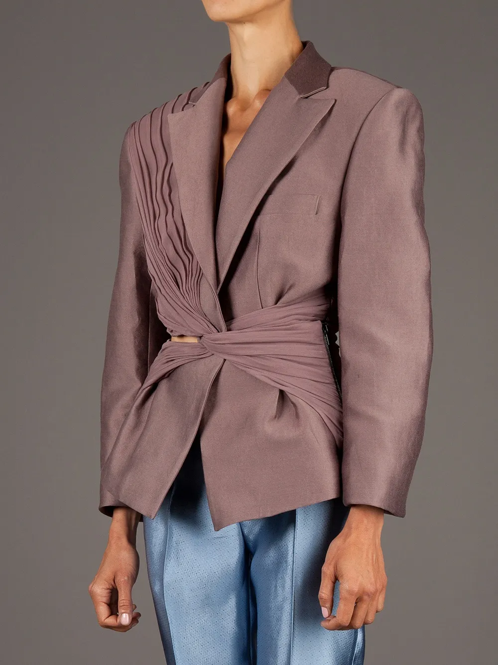 Haider Ackermann Twist Detailed Jacket In Brown