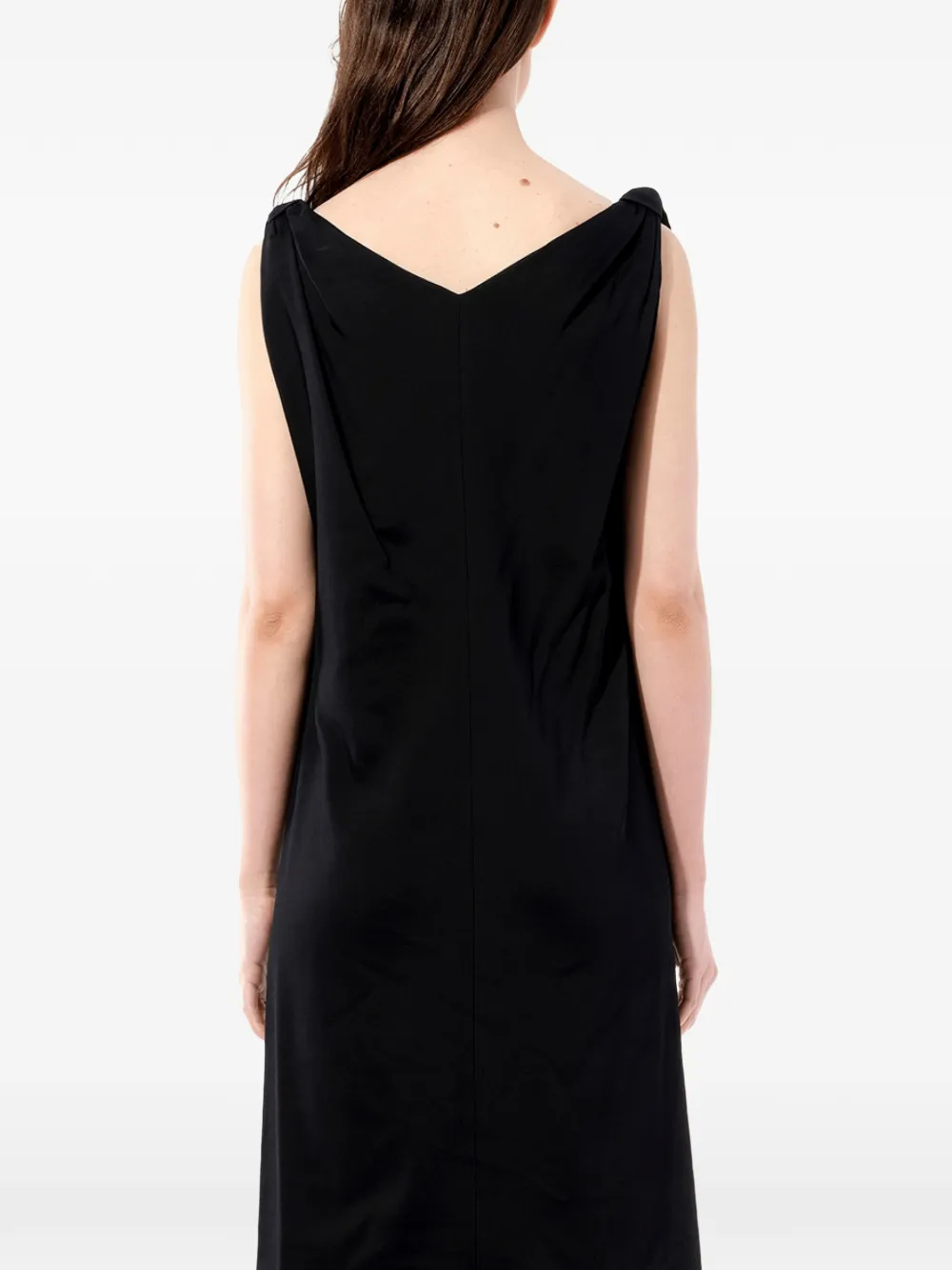 Balenciaga asymmetric V-neck dress Zwart