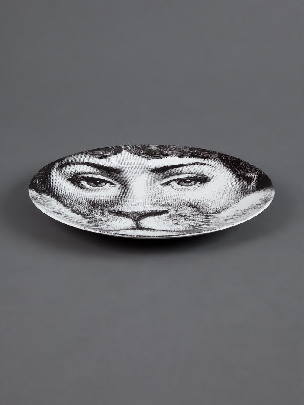 Shop Fornasetti Plate In Grey