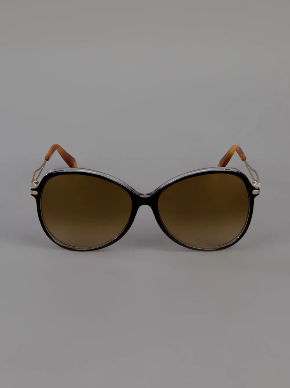 Victoria Beckham butterlfy amber sunglasses - Zwart