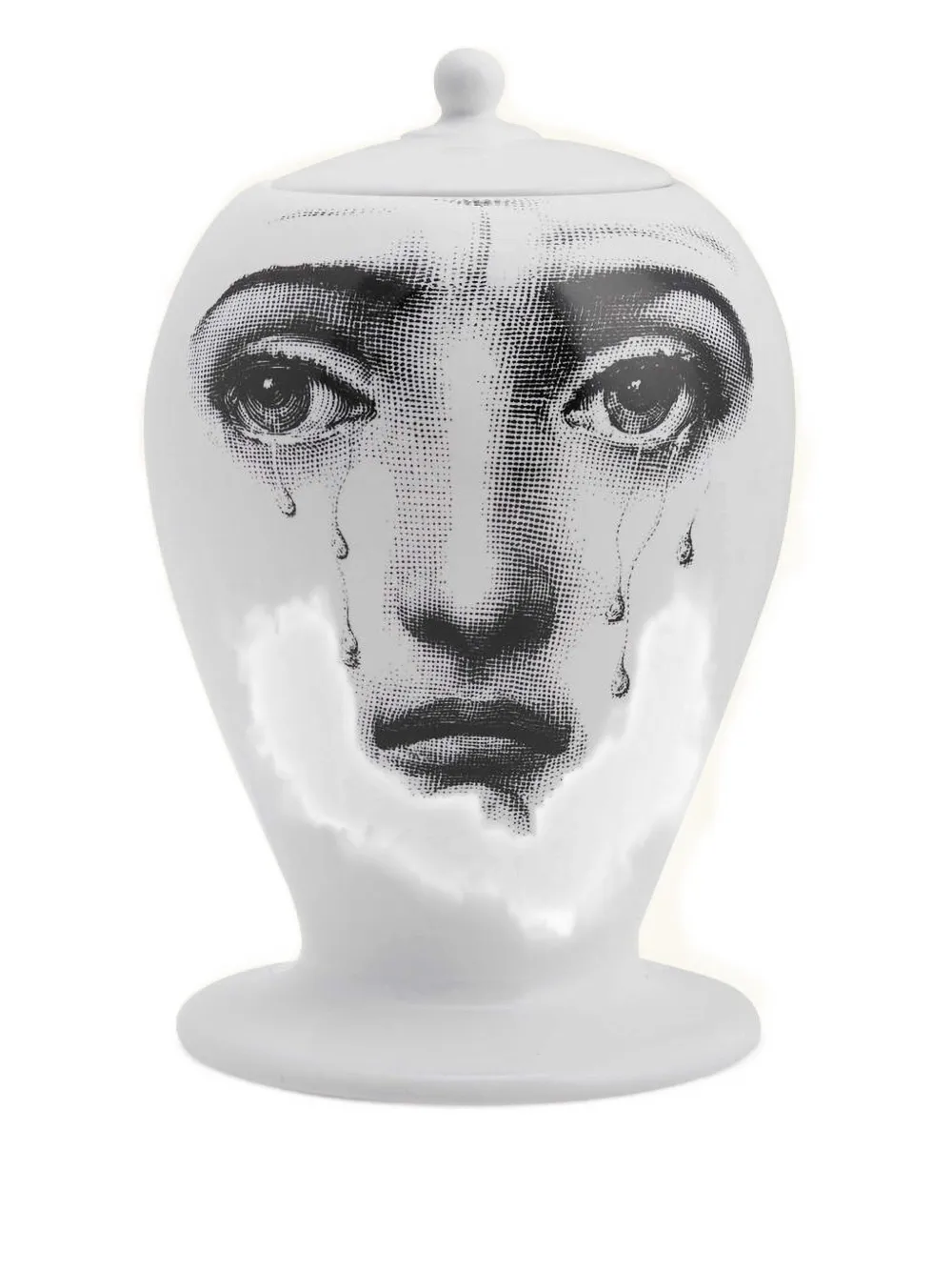 Fornasetti "Il fumo fa male" vase | White | Image 1