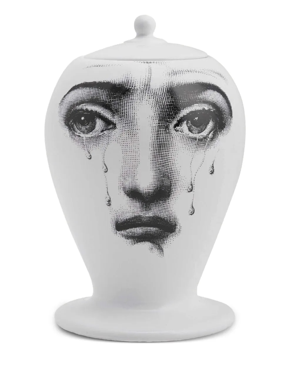 Fornasetti Il Fumo Fa Male vase (15cm x 9cm) | White | Image 1