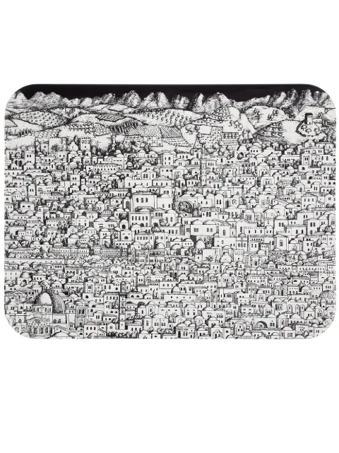 Fornasetti Gerusalemme monochrome tray