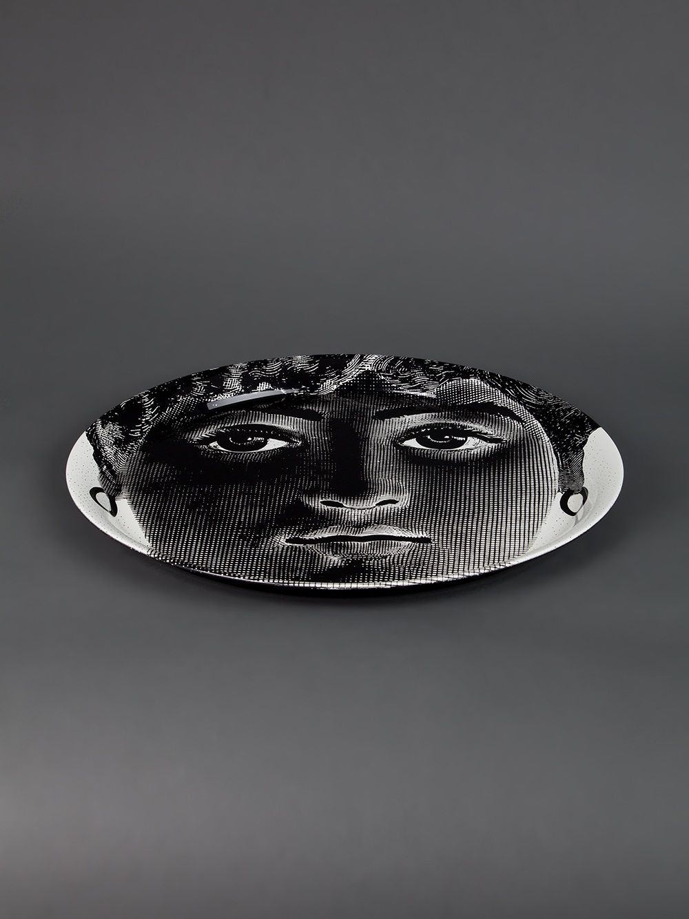 Shop Fornasetti Donna Round Tray In Black