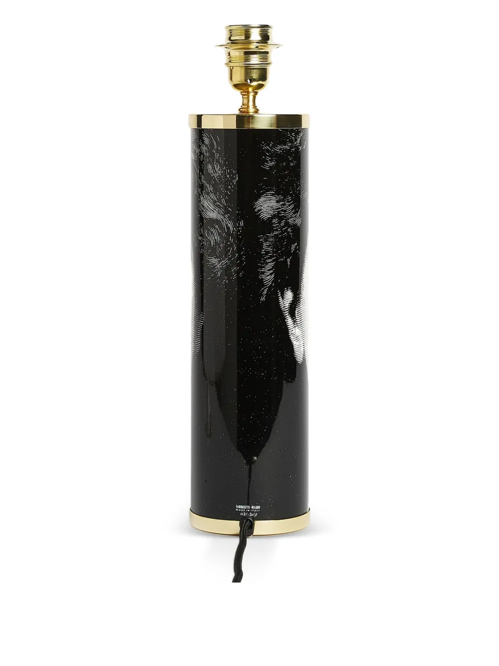  Fornasetti Lampenfuss Mit Gesicht Motiv   Schwarz 