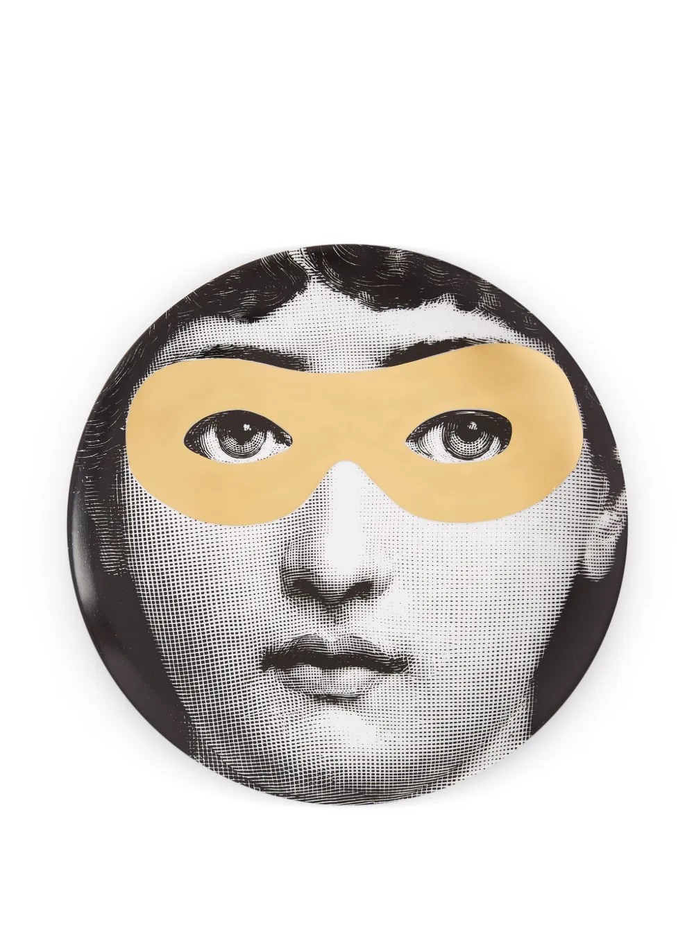 Fornasetti フェイスプリント 皿 - ブラック Fornasetti フェイスプリント 皿 - ブラック